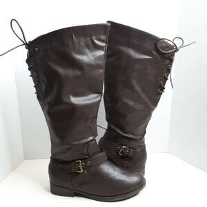 XOXO Cadrid Women's size 6.5M Brown Faux Leather Riding Boot